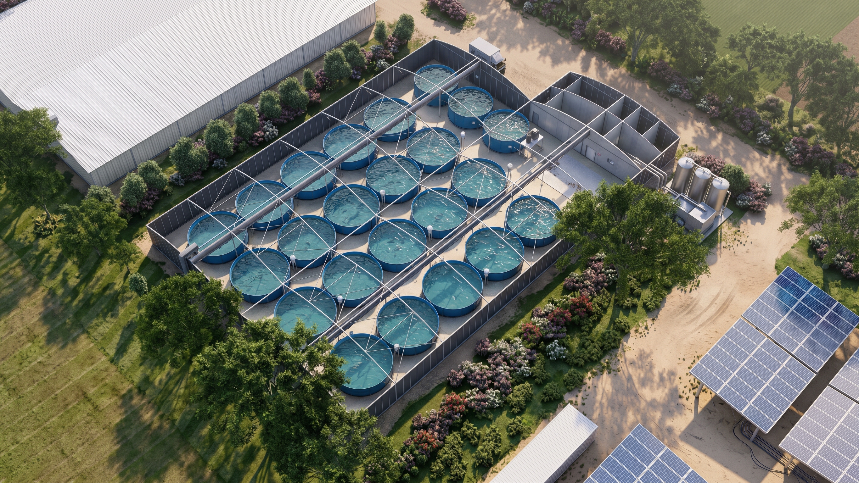 نظام المزارع البرية المغلقة Eco BlueHouse RAS